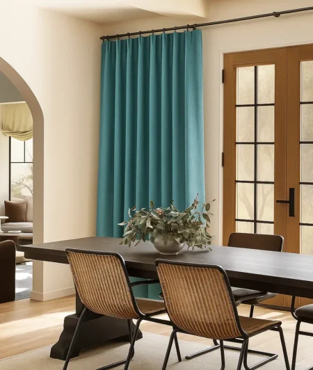 Risala Jennings Thermal Eyelet Curtains In Dining Room
