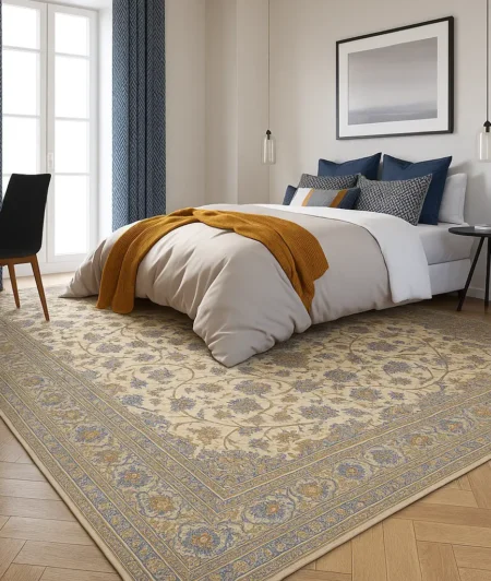 Risala Kashan Oriental Rugs In Bedroom