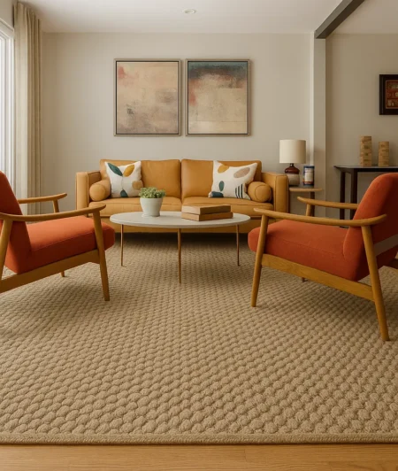 Risala Langley Synthetic Rugs Sample In Living Room