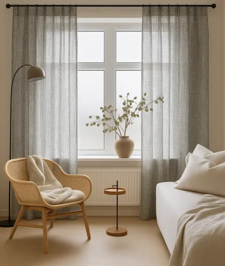 Risala Lazlo Pleated Curtains In Living Room