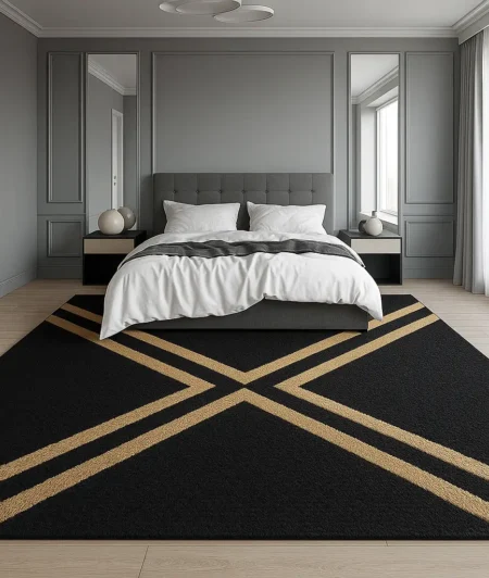 Risala Lozenge Chic Jute Rugs In Bedroom
