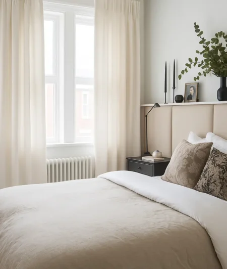 Risala Luna Eyelet Curtains In Bedroom