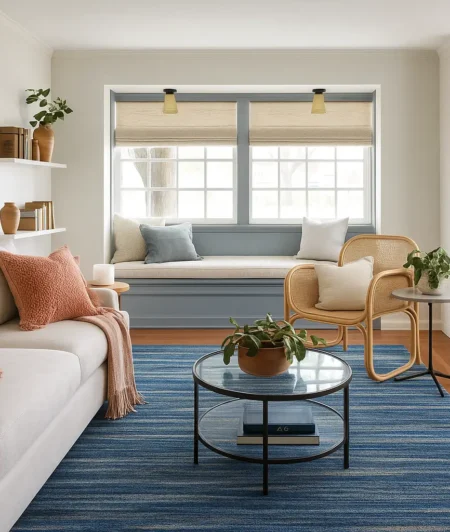 Risala Mat Mix Charcoal Shaggy Rugs In Living Room