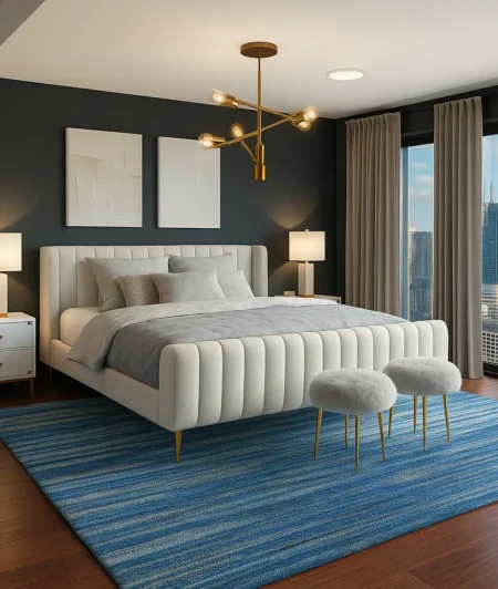 Risala Mat Mix Charcoal Shaggy Rugs In Living Room Sample