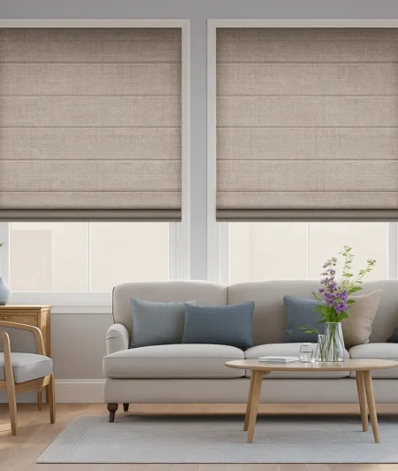 Risala Miraj Roman Blinds In Living Room