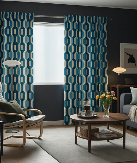 Risala Onetti Pleated Curtains In Living Room