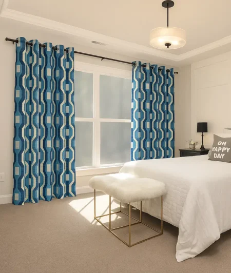 Risala Onetti Pleated Curtains in Bedroom