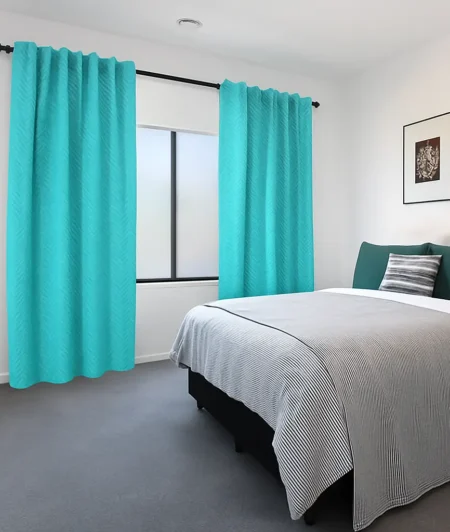 Risala Oxana Pleated Curtains In Bedroom