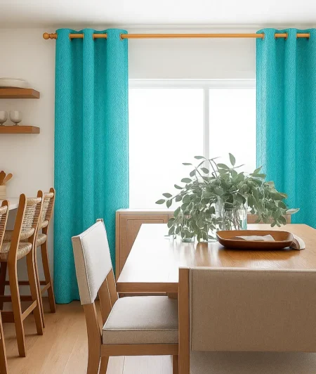 Risala Oxana Pleated Curtains In Dining Room