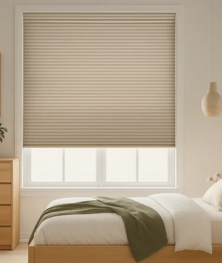 Risala Primrose Honeycomb Blinds In Bedroom