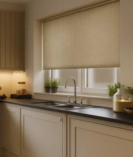 Risala Rust Venetian Blinds In Kitchen