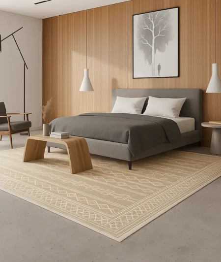 Risala Rustic Modern Vintage Rugs In Bedroom