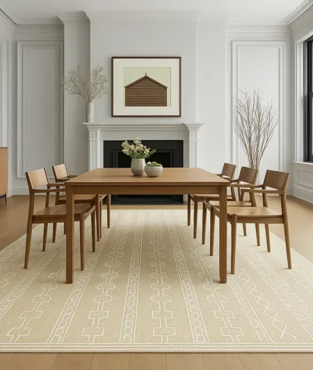 Risala Rustic Modern Vintage Rugs In Dining Area