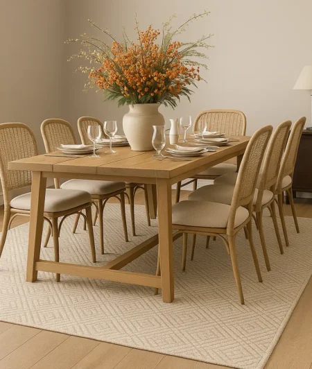 Risala Salt Spring Sisal Rugs In Dining Room