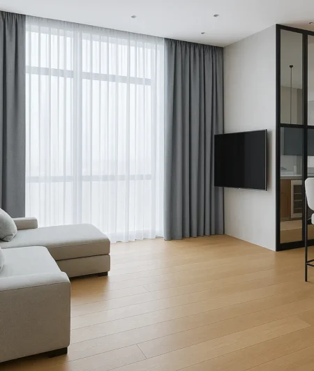 Risala Solar Eyelet Curtains In Living Room