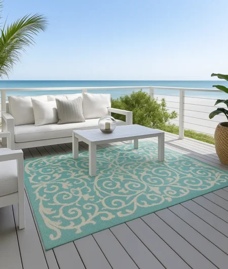 Risala Summer Quai Outdoor Rug In Balcony