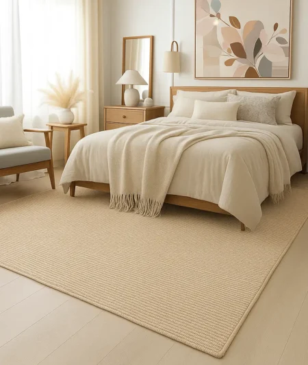 Risala Synthesis Synthetic Rugs In Bedroom