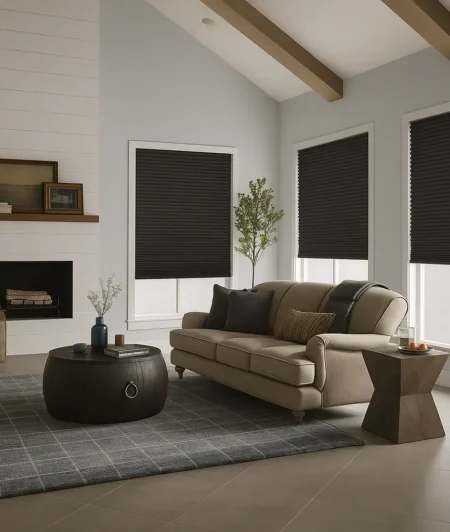 Risala Terra Honeycomb Blinds In Living Room