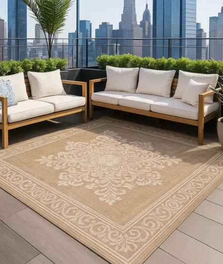 Risala Transsa Outdoor Rug in Terrace Area