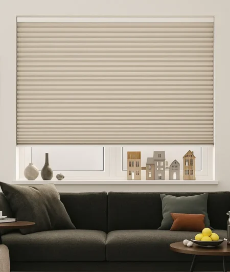Risala Vanilla Milkshake Honeycomb Blinds In Living Room