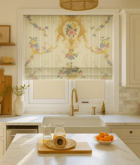 Risala Varena Roman Blinds In Kitchen