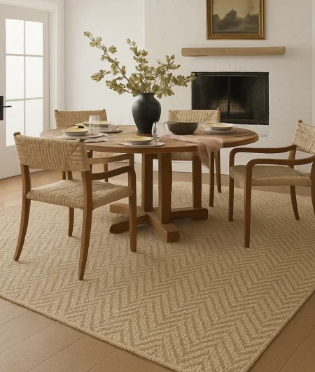Risala Vashon Sisal Rugs Dining Area