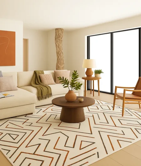 Risala Wanderer Shag Wool Rug In Living Room