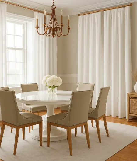 Risala Zabriskie Sheer Curtains In Dining Area