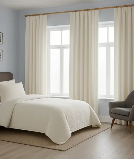 Risala Zen Sheer Curtains In Bedroom