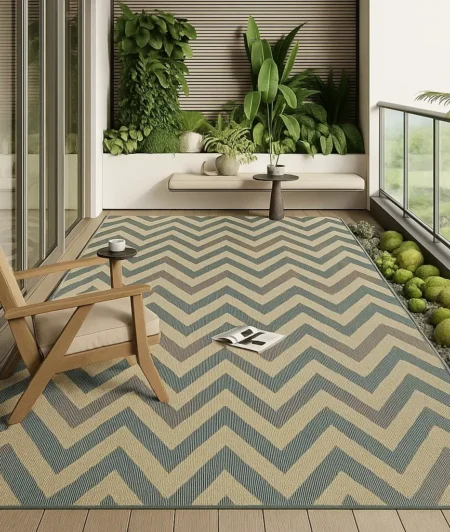 Risala Zigzag Outdoor Rug In Balcony