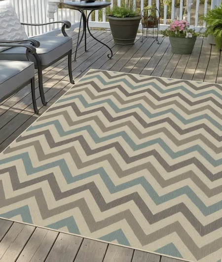 Risala Zigzag Outdoor Rug In Outdoor Area