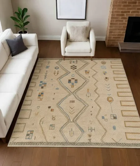 Risala Zuri Moroccan Rugs In Living Room