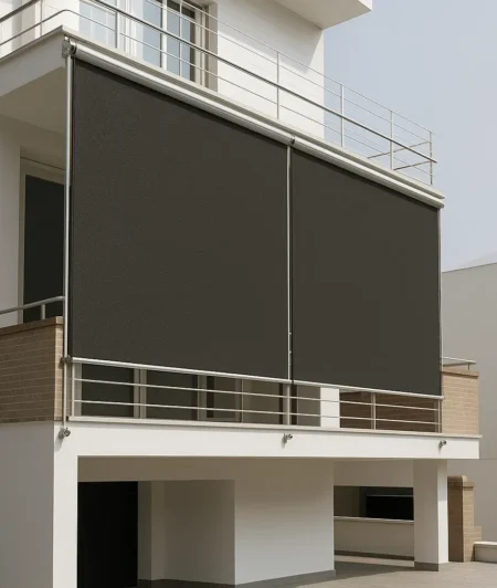 Risala Slate Outdoor Blinds In Outdoor Balcony