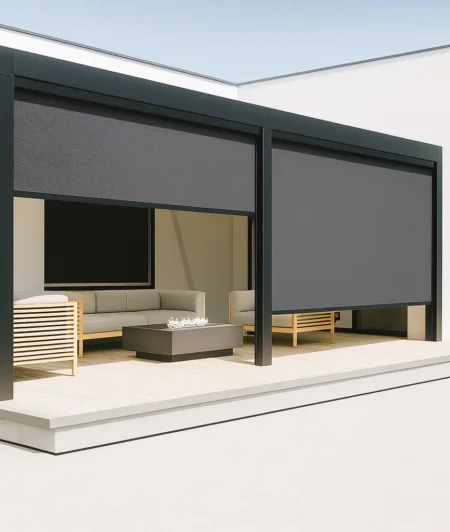 Risala Steel Outdoor Blinds In Outdoor Area