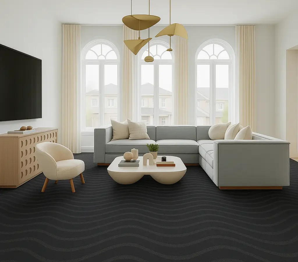 Balsan Black Wall to Wall Carpets In Living Room