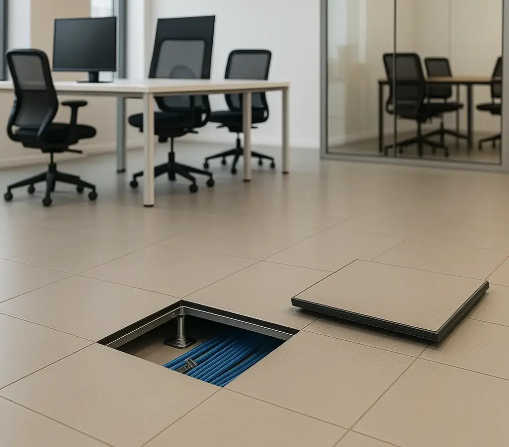 Cementitious Infill Panels Raised Access Floors in Office