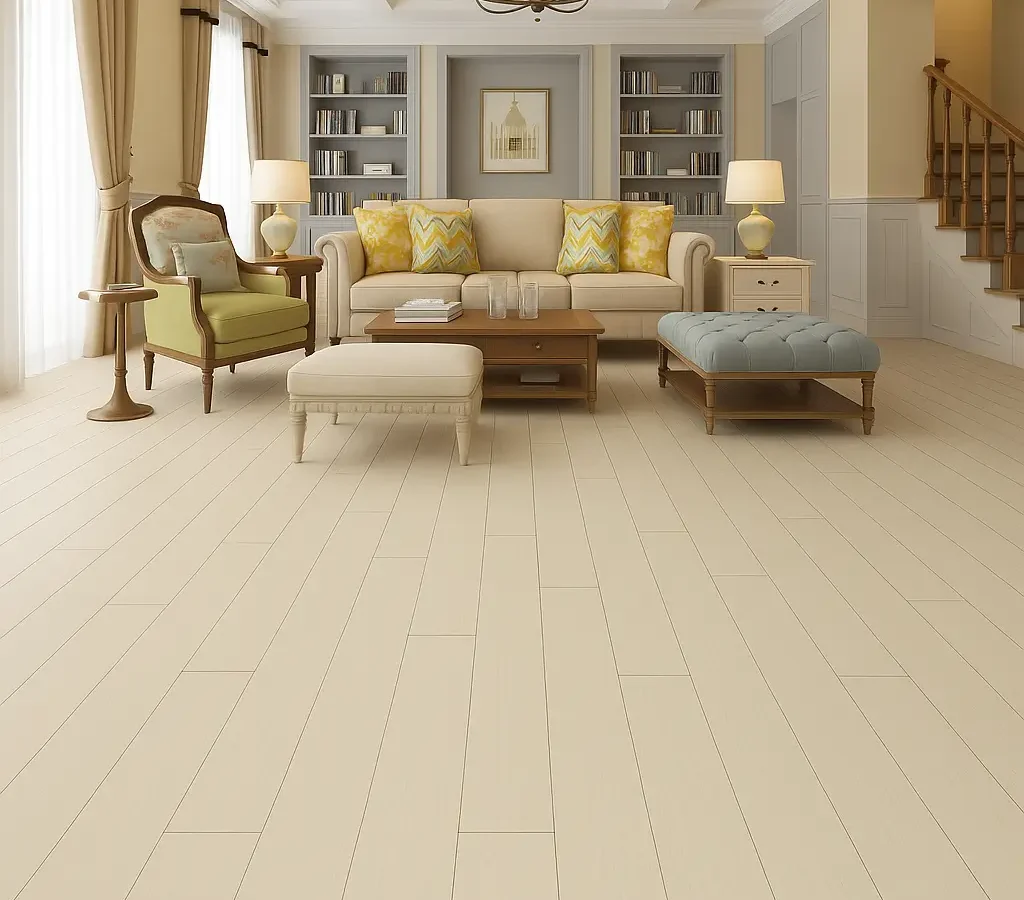 Excel UKF Ivory WPC Click Flooring In Living Room
