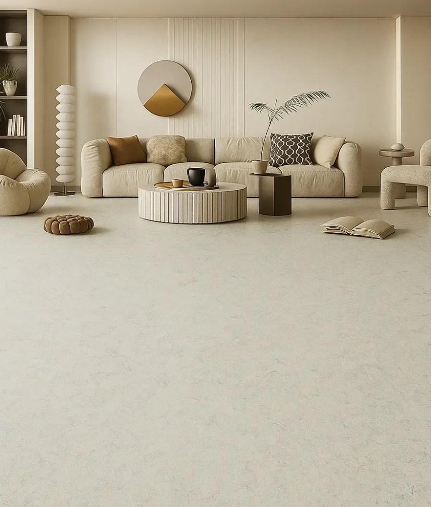 Seashell DVF Linoleum Flooring In Living Room