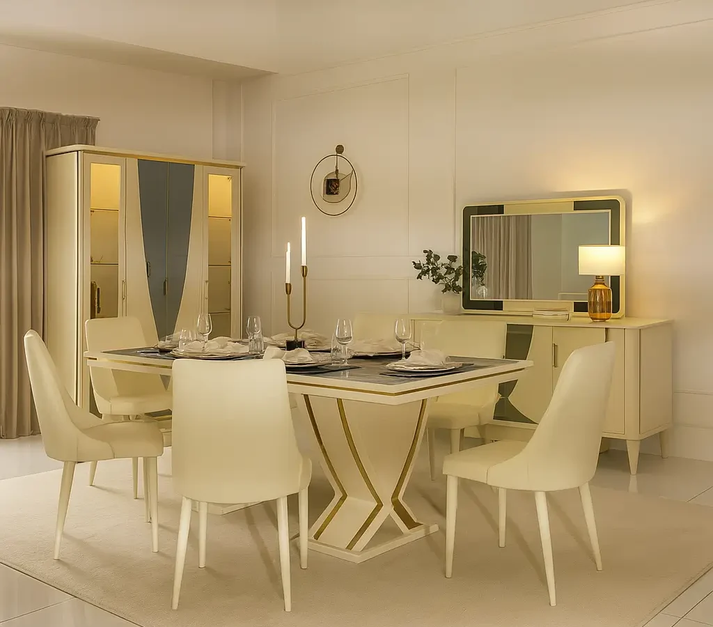 cotton carpet in dinning area