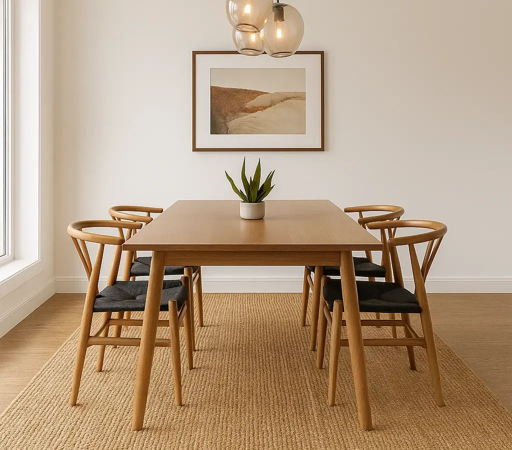 jute rug for dinning area