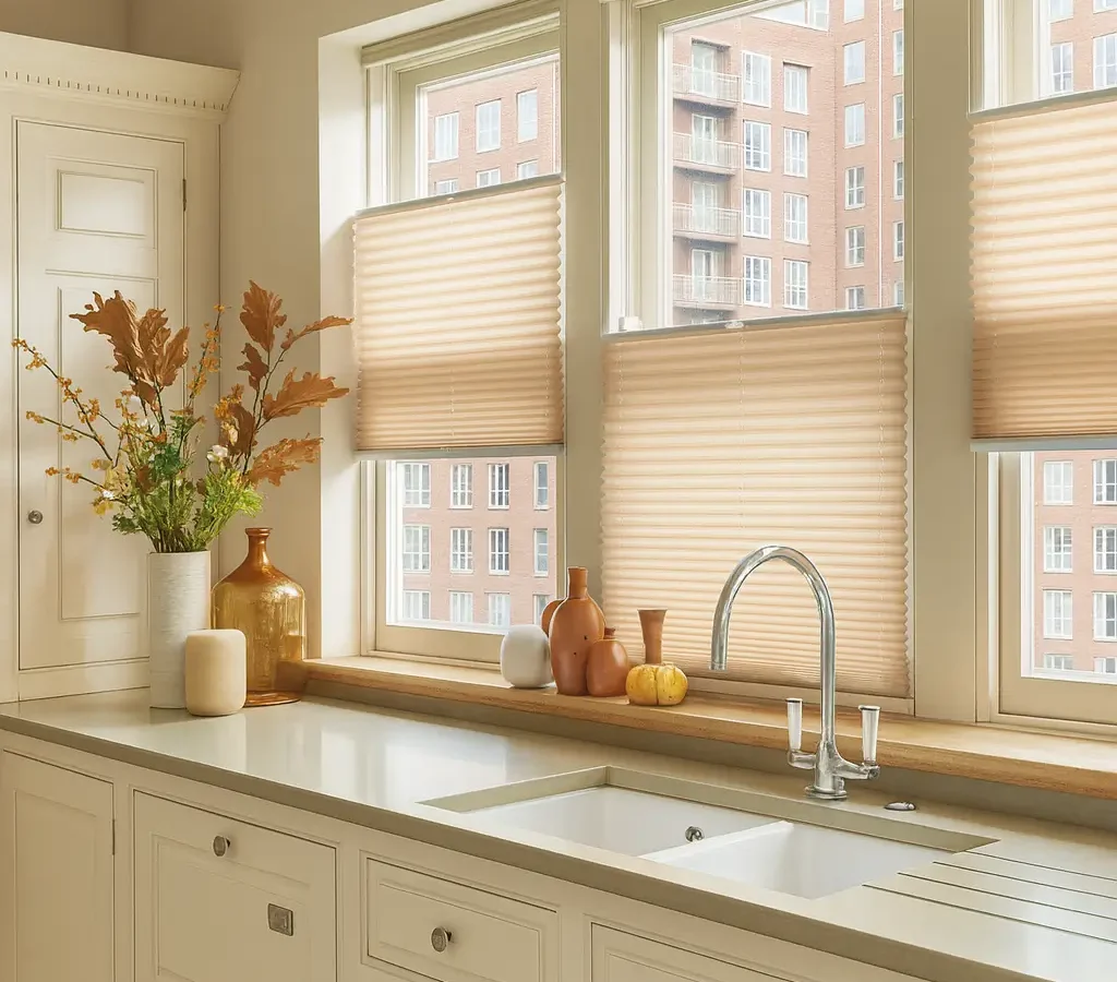 pleated blinds for kitchen