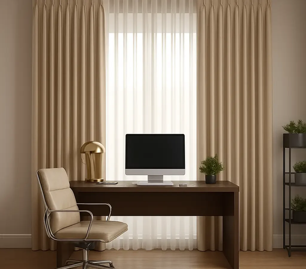 pleated curtains for office