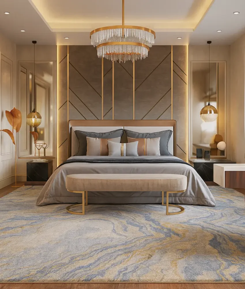 silk carpets in bed room
