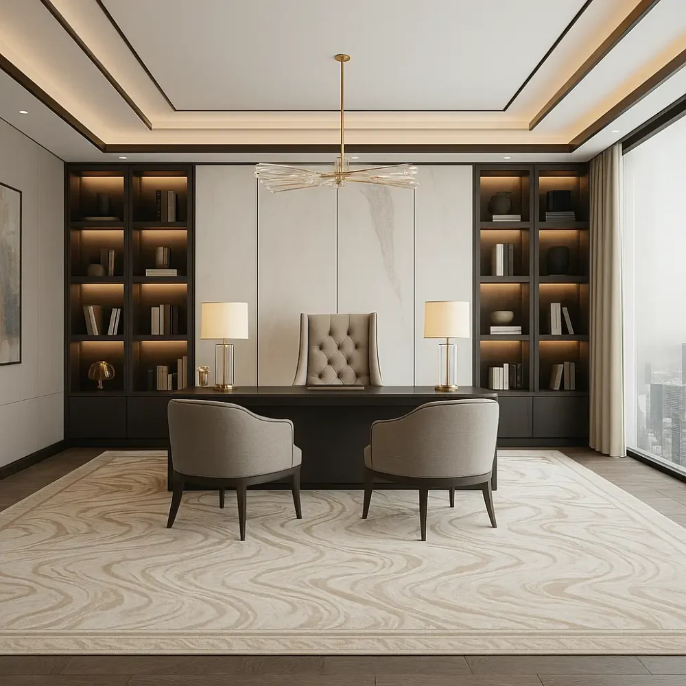 silk carpets in office