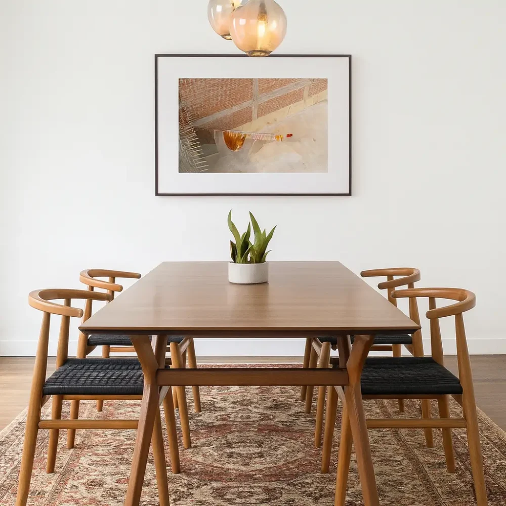silk rugs for dinning area