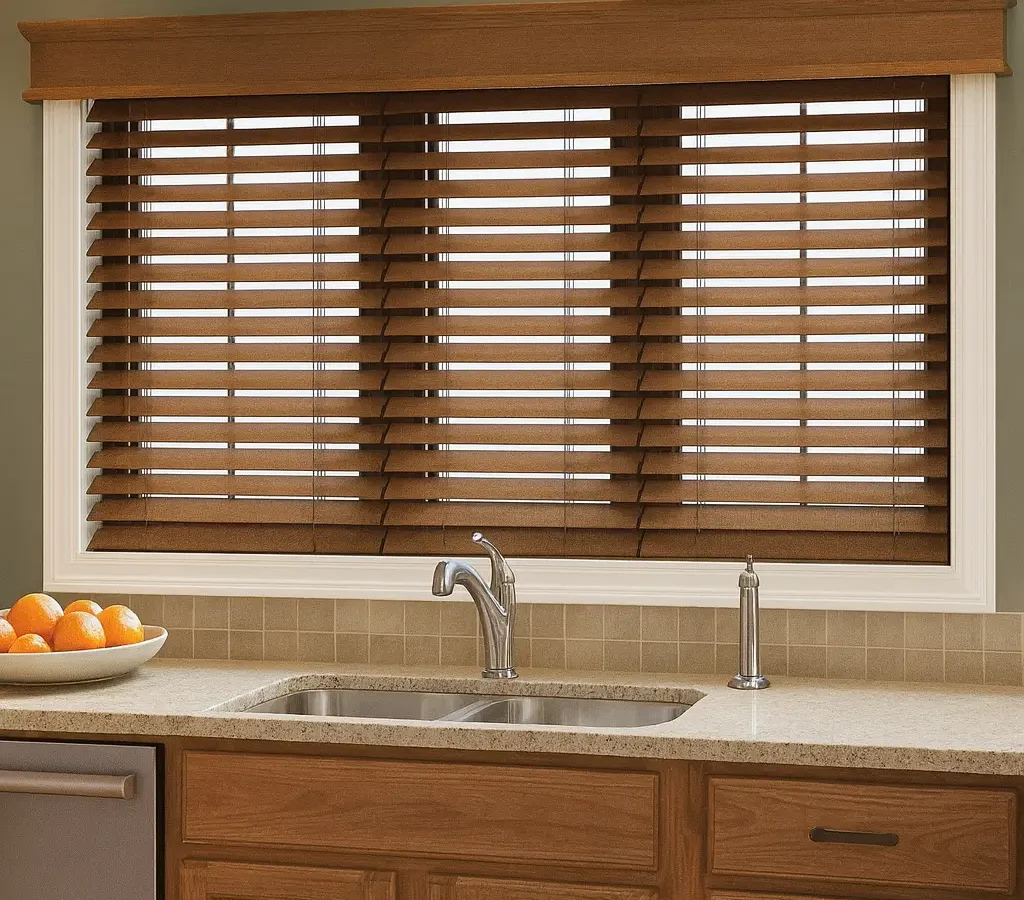 wooden blinds for kitchen